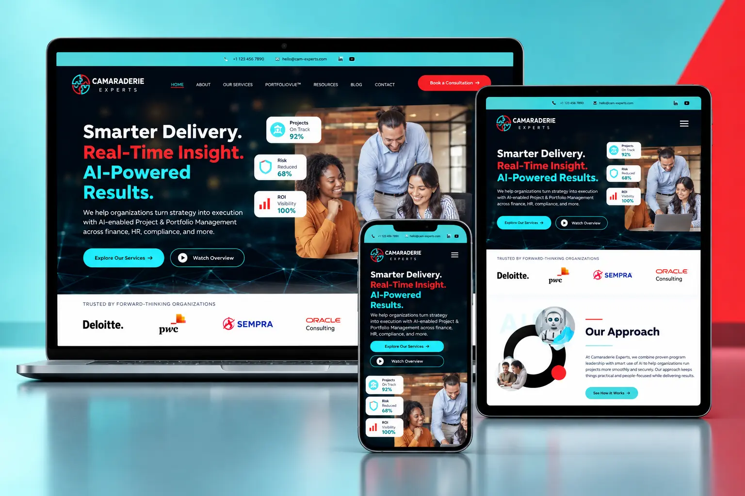 Camaraderie Experts website Mockup